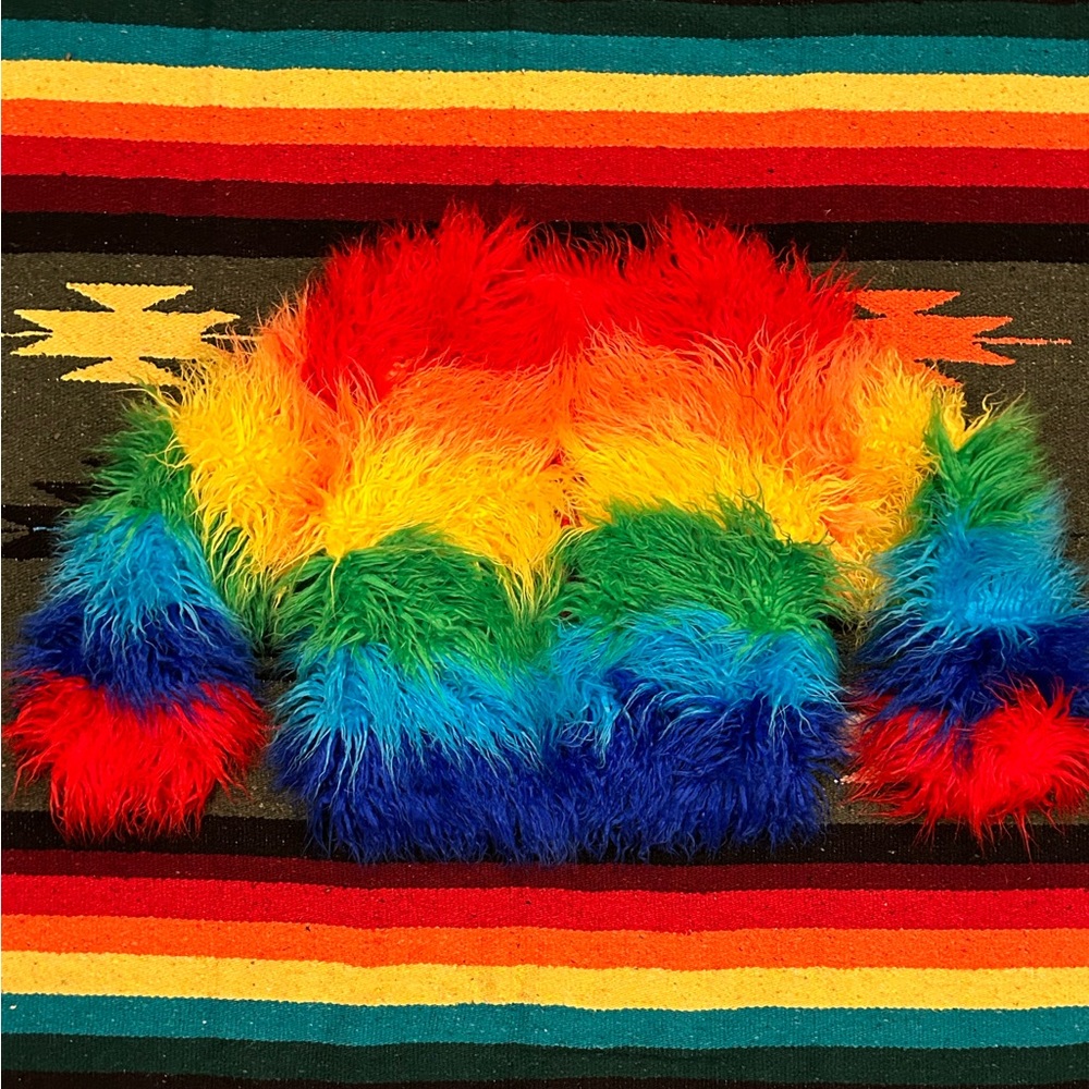 Rainbow fur jacket